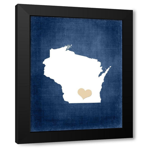 Wisconsin Black Modern Wood Framed Art Print with Double Matting by Robinson, Tamara