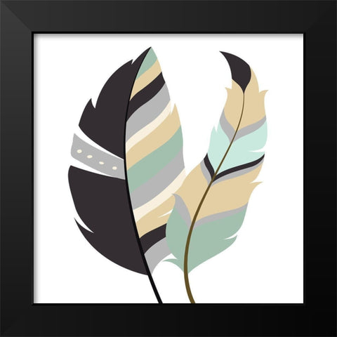 Feather I Black Modern Wood Framed Art Print by Robinson, Tamara