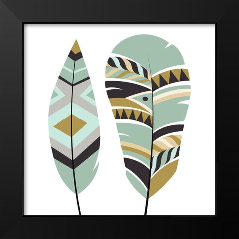 Feather II Black Modern Wood Framed Art Print by Robinson, Tamara