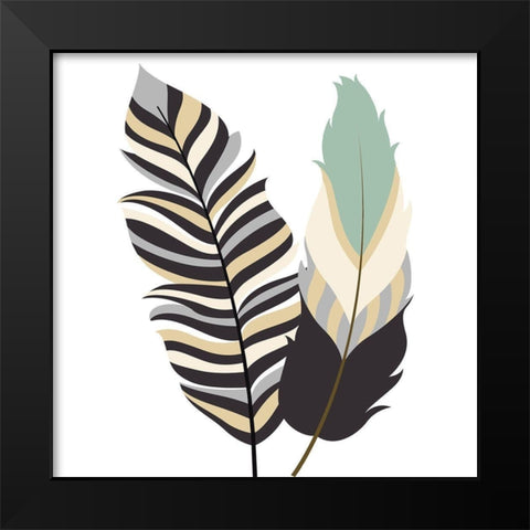 Feather III Black Modern Wood Framed Art Print by Robinson, Tamara