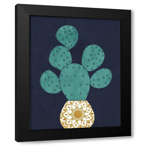 Cactus II Black Modern Wood Framed Art Print with Double Matting by Robinson, Tamara
