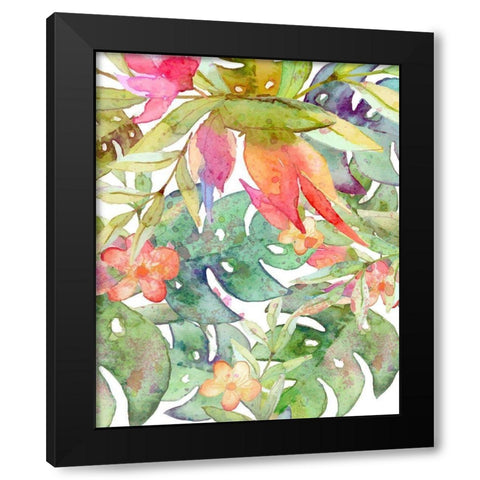 Tropical Watercolor II Black Modern Wood Framed Art Print by Robinson, Tamara
