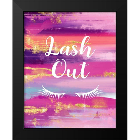 Lash Out Black Modern Wood Framed Art Print by Robinson, Tamara