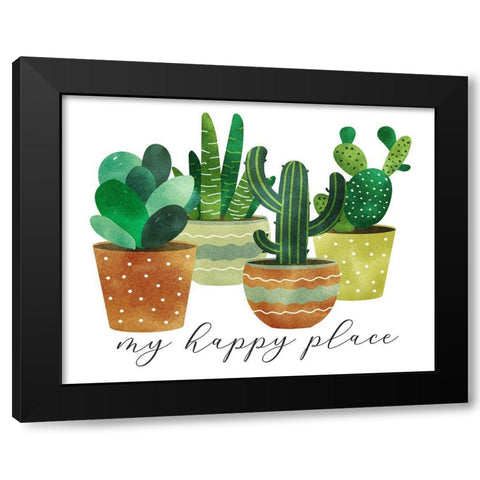 Happy Place Black Modern Wood Framed Art Print by Robinson, Tamara