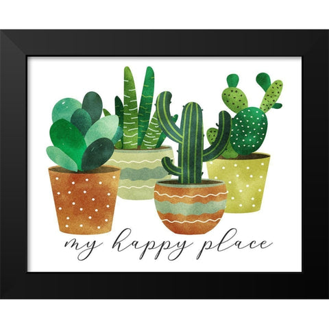 Happy Place Black Modern Wood Framed Art Print by Robinson, Tamara