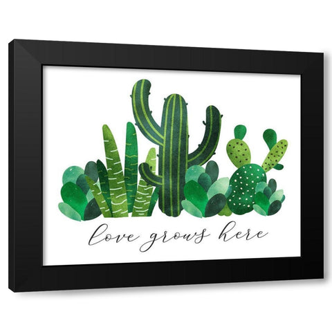 Love Grows Black Modern Wood Framed Art Print by Robinson, Tamara