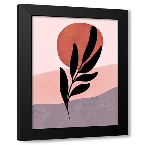 Plant Stem Black Modern Wood Framed Art Print by Dundon, Denise