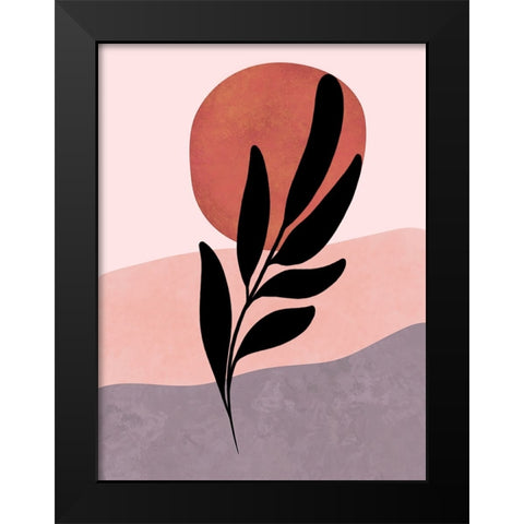 Plant Stem Black Modern Wood Framed Art Print by Dundon, Denise