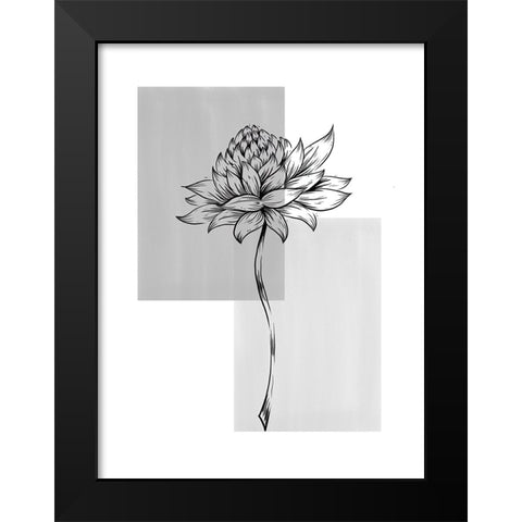 Botanical Rectangle II Black Modern Wood Framed Art Print by Dundon, Denise
