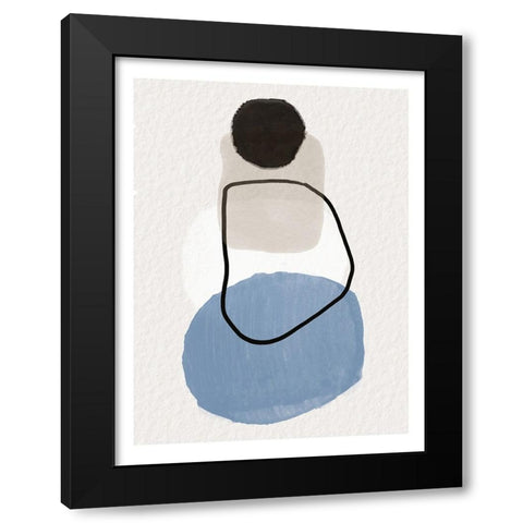 Stones Black Modern Wood Framed Art Print with Double Matting by Dundon, Denise