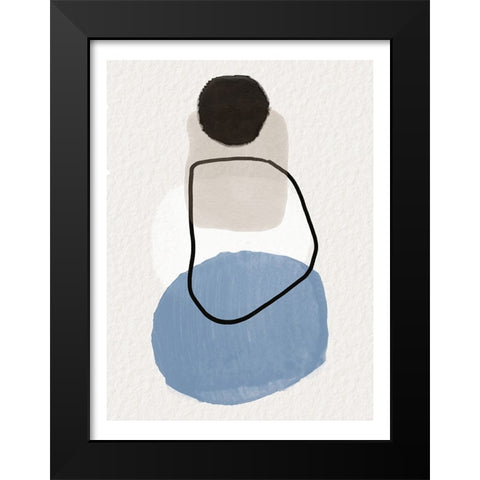 Stones Black Modern Wood Framed Art Print by Dundon, Denise