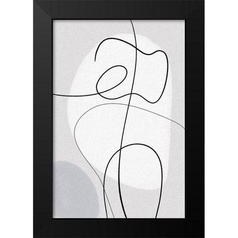 Curvy Lines II Black Modern Wood Framed Art Print by Dundon, Denise