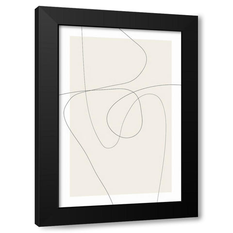 Lines at Play IV Black Modern Wood Framed Art Print with Double Matting by Dundon, Denise
