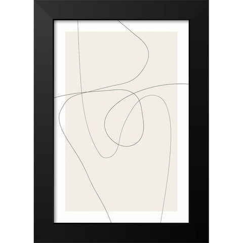 Lines at Play IV Black Modern Wood Framed Art Print by Dundon, Denise