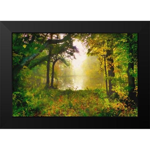 Morning Mist Black Modern Wood Framed Art Print by Dundon, Denise