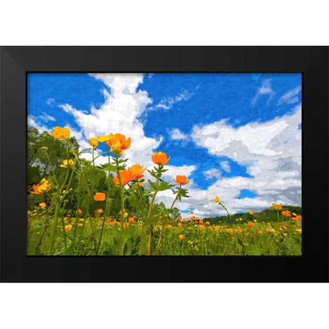 California Poppies Black Modern Wood Framed Art Print by Dundon, Denise
