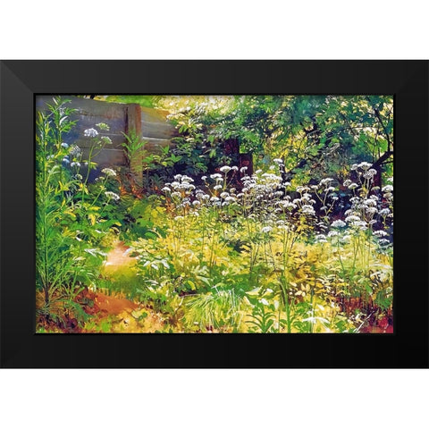 Garden Corner Black Modern Wood Framed Art Print by Dundon, Denise