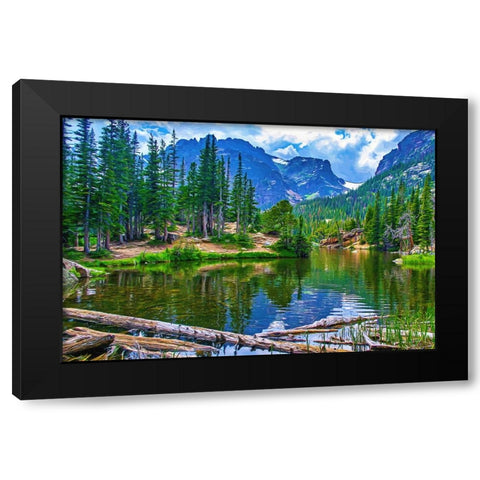 Dream Lake Black Modern Wood Framed Art Print by Dundon, Denise