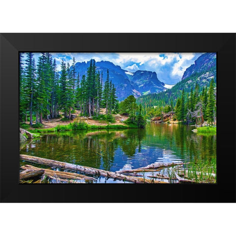 Dream Lake Black Modern Wood Framed Art Print by Dundon, Denise