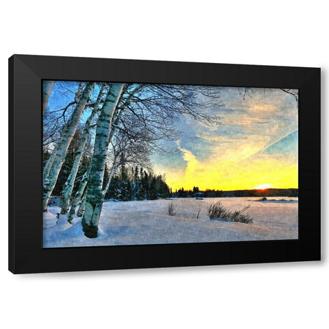 End of a Winter Day Black Modern Wood Framed Art Print with Double Matting by Dundon, Denise