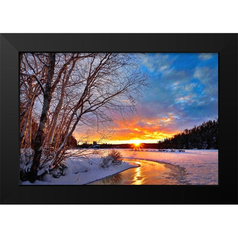 Winter Twilight Black Modern Wood Framed Art Print by Dundon, Denise