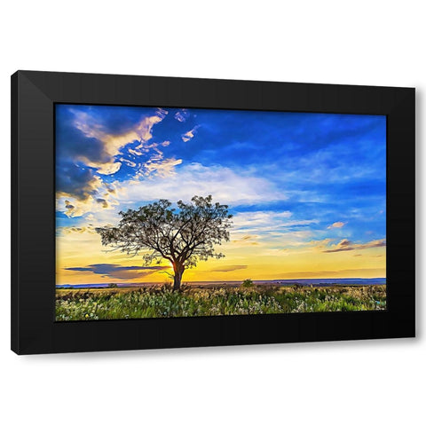 Solitary Sunset Black Modern Wood Framed Art Print by Dundon, Denise