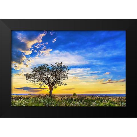 Solitary Sunset Black Modern Wood Framed Art Print by Dundon, Denise