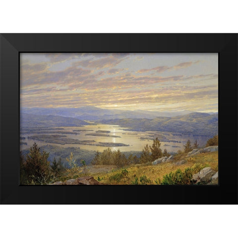 Lake Squam Black Modern Wood Framed Art Print by Dundon, Denise