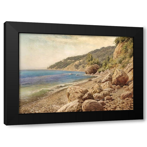 Sandstone Beach Black Modern Wood Framed Art Print with Double Matting by Dundon, Denise
