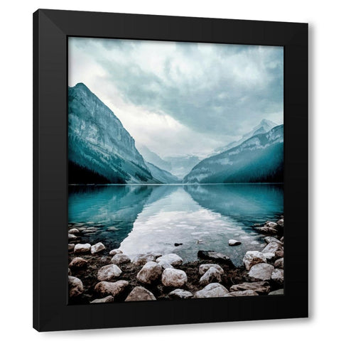 Glacial Lake Black Modern Wood Framed Art Print by Dundon, Denise