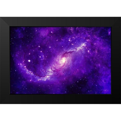 Spiral Arms Black Modern Wood Framed Art Print by Dundon, Denise