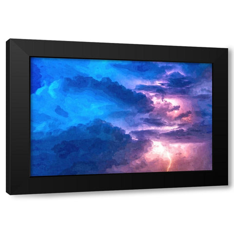 Thunderstorm at Night Black Modern Wood Framed Art Print by Dundon, Denise