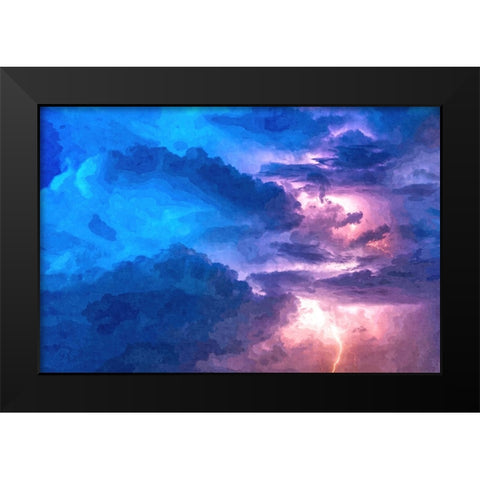 Thunderstorm at Night Black Modern Wood Framed Art Print by Dundon, Denise