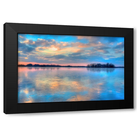 Pastel Clouds at Sunset Black Modern Wood Framed Art Print with Double Matting by Dundon, Denise