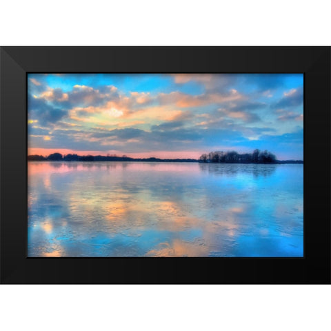 Pastel Clouds at Sunset Black Modern Wood Framed Art Print by Dundon, Denise