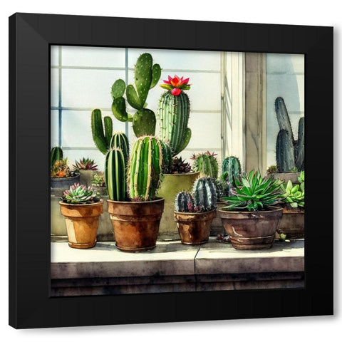 Cacti and Succulents XI Black Modern Wood Framed Art Print with Double Matting by Dundon, Denise