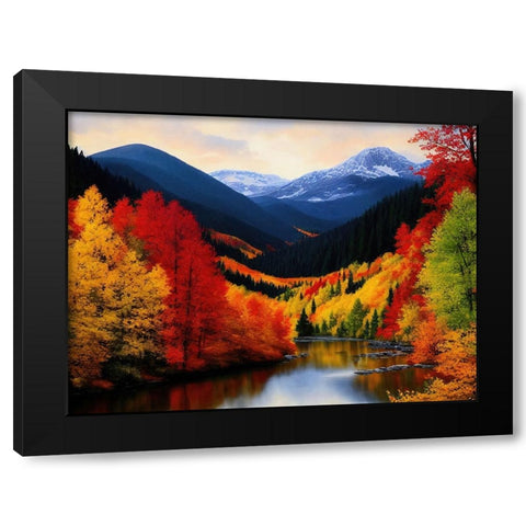 Autumn Vista II Black Modern Wood Framed Art Print with Double Matting by Dundon, Denise