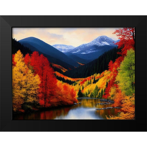 Autumn Vista II Black Modern Wood Framed Art Print by Dundon, Denise
