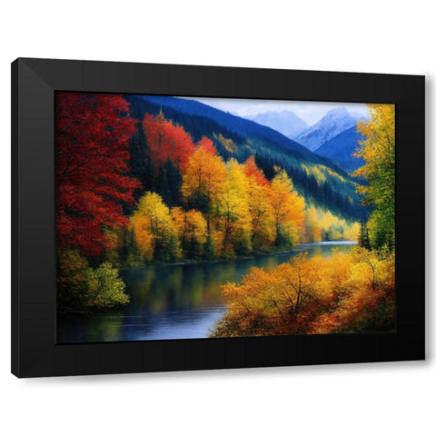 Autumn Vista III Black Modern Wood Framed Art Print with Double Matting by Dundon, Denise
