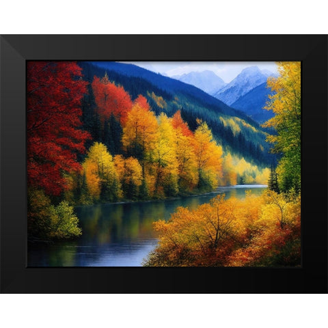 Autumn Vista III Black Modern Wood Framed Art Print by Dundon, Denise