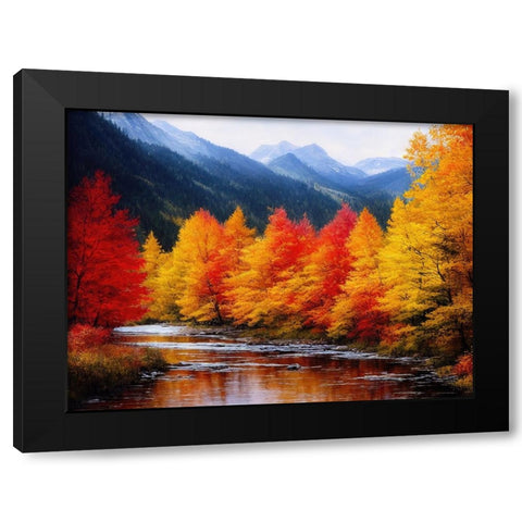 Autumn Vista IV Black Modern Wood Framed Art Print with Double Matting by Dundon, Denise