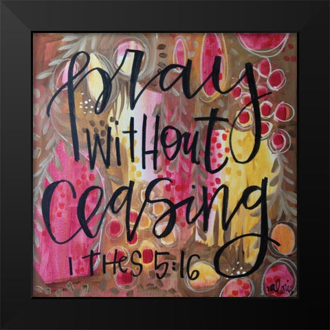 Pray Black Modern Wood Framed Art Print by Wieners, Valerie