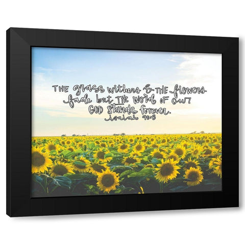 Flowers Fade Black Modern Wood Framed Art Print by Wieners, Valerie