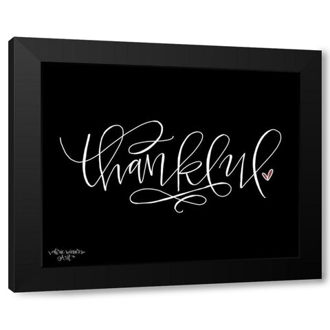 Thankful Black Black Modern Wood Framed Art Print by Wieners, Valerie