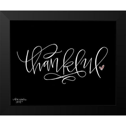 Thankful Black Black Modern Wood Framed Art Print by Wieners, Valerie