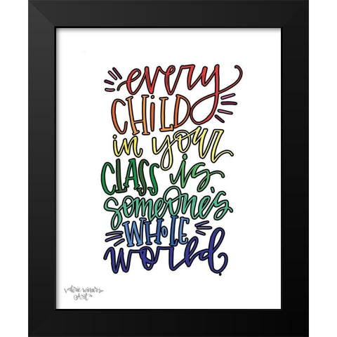 Every Child Colorful Black Modern Wood Framed Art Print by Wieners, Valerie