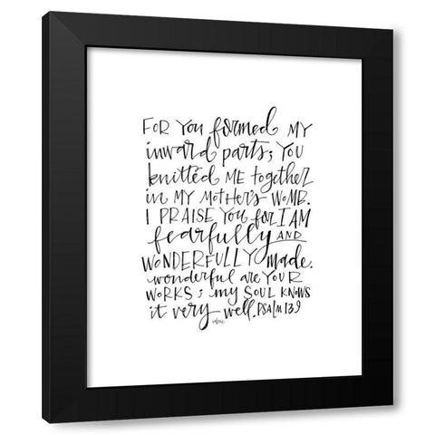 Psalm 139 Black Modern Wood Framed Art Print with Double Matting by Wieners, Valerie