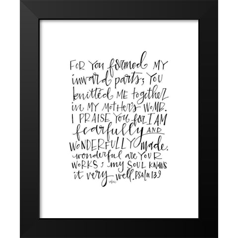 Psalm 139 Black Modern Wood Framed Art Print by Wieners, Valerie