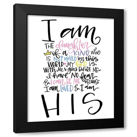 I am the Daughter Black Modern Wood Framed Art Print by Wieners, Valerie