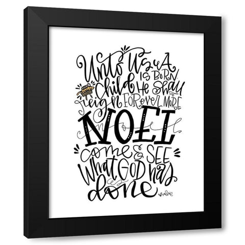 Noel Black Modern Wood Framed Art Print by Wieners, Valerie
